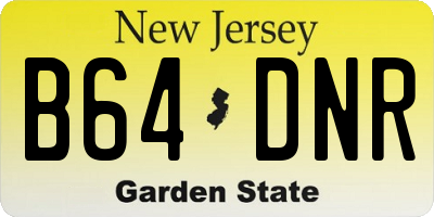NJ license plate B64DNR