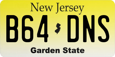 NJ license plate B64DNS
