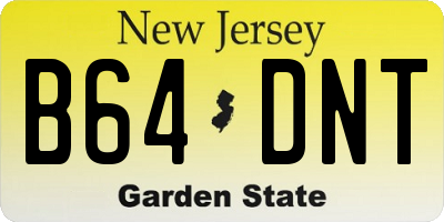 NJ license plate B64DNT