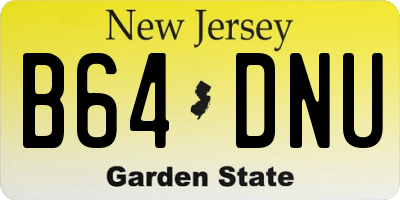 NJ license plate B64DNU