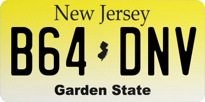 NJ license plate B64DNV