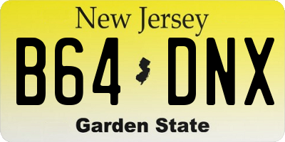 NJ license plate B64DNX