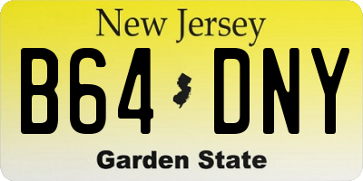 NJ license plate B64DNY
