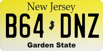 NJ license plate B64DNZ