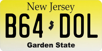 NJ license plate B64DOL