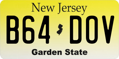 NJ license plate B64DOV