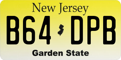 NJ license plate B64DPB