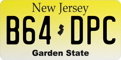 NJ license plate B64DPC
