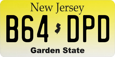 NJ license plate B64DPD