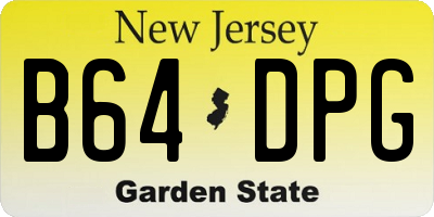 NJ license plate B64DPG