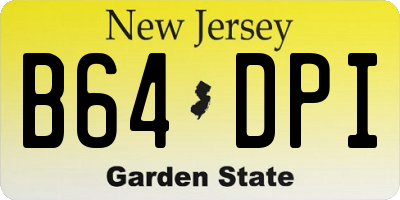 NJ license plate B64DPI