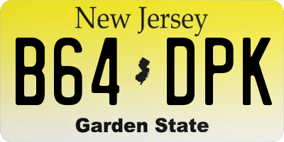 NJ license plate B64DPK
