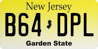 NJ license plate B64DPL
