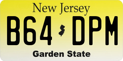 NJ license plate B64DPM