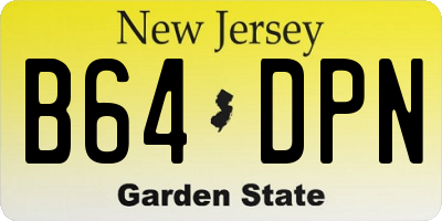 NJ license plate B64DPN