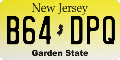 NJ license plate B64DPQ