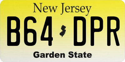 NJ license plate B64DPR