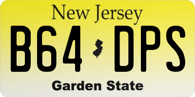 NJ license plate B64DPS