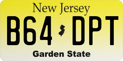 NJ license plate B64DPT