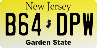 NJ license plate B64DPW
