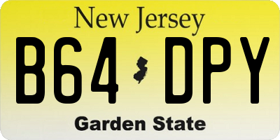 NJ license plate B64DPY
