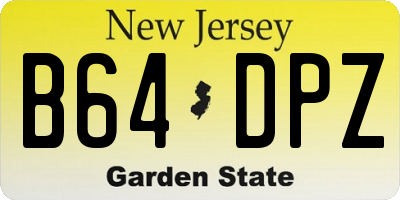 NJ license plate B64DPZ