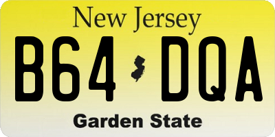 NJ license plate B64DQA