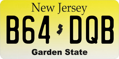 NJ license plate B64DQB