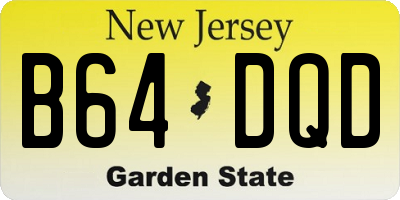 NJ license plate B64DQD