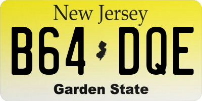 NJ license plate B64DQE