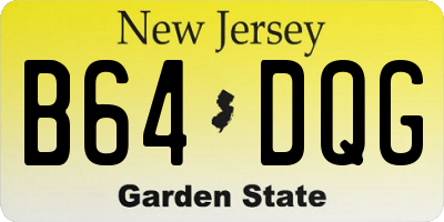 NJ license plate B64DQG