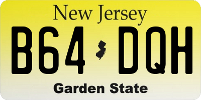 NJ license plate B64DQH