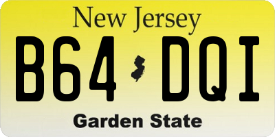 NJ license plate B64DQI