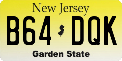 NJ license plate B64DQK
