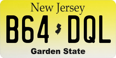 NJ license plate B64DQL