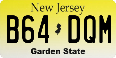 NJ license plate B64DQM