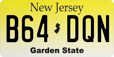 NJ license plate B64DQN
