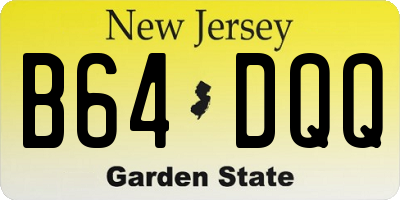 NJ license plate B64DQQ