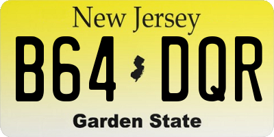 NJ license plate B64DQR