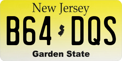 NJ license plate B64DQS