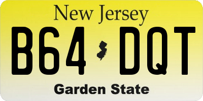NJ license plate B64DQT