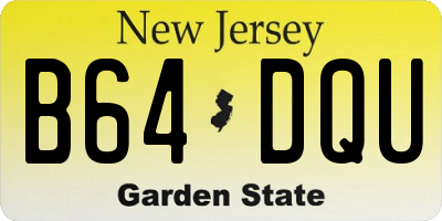 NJ license plate B64DQU