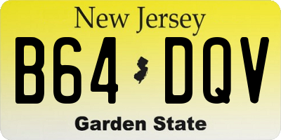NJ license plate B64DQV