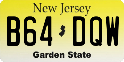 NJ license plate B64DQW