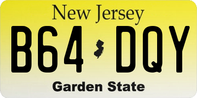 NJ license plate B64DQY