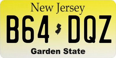 NJ license plate B64DQZ