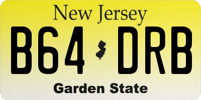NJ license plate B64DRB