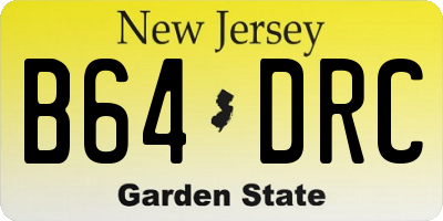 NJ license plate B64DRC