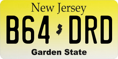NJ license plate B64DRD