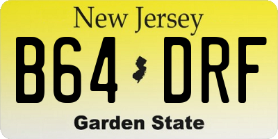 NJ license plate B64DRF